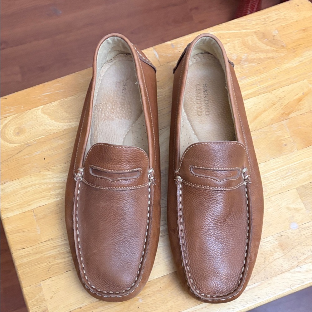 Elegant Tan Leather Slip-On Loafers